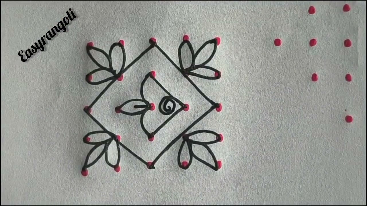 Simplerangoli kolam🦋rangolidesigns kolamdesigns🦋beginnerskolam kolam margazhikolam 