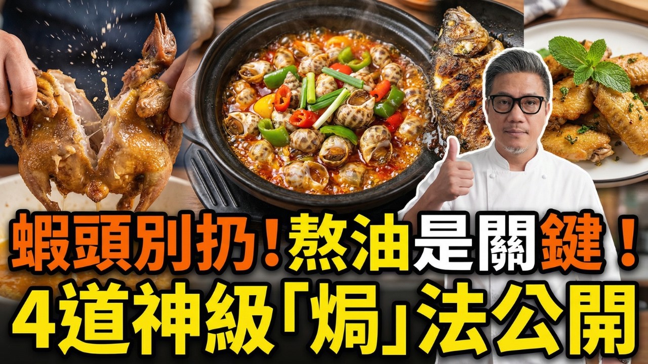 別再浪費蝦頭了！大廚親授4道秘製焗菜：蝦油焗花螺、爆汁焗乳鴿，這才是粵菜的靈魂！ 蝦頭、藤椒這樣用，家常菜瞬間變五星級！