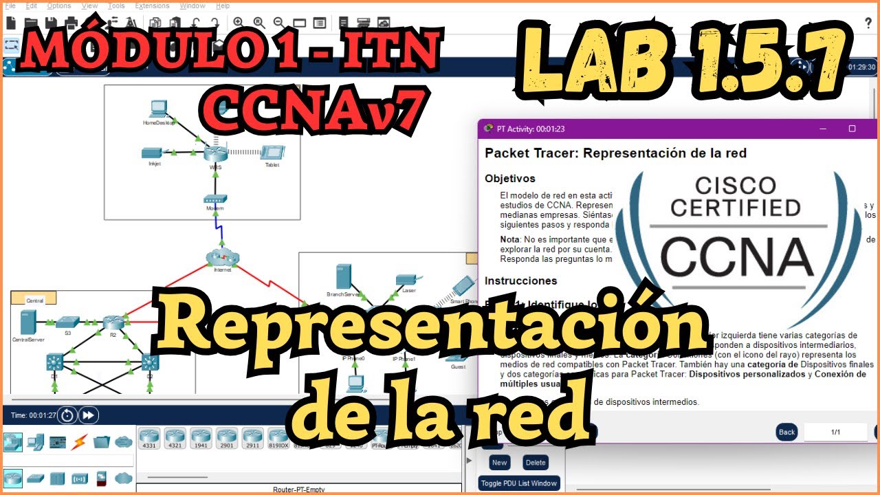 1.5.7 Packet tracer - Representacion de la red | Network Representation (Resolución)