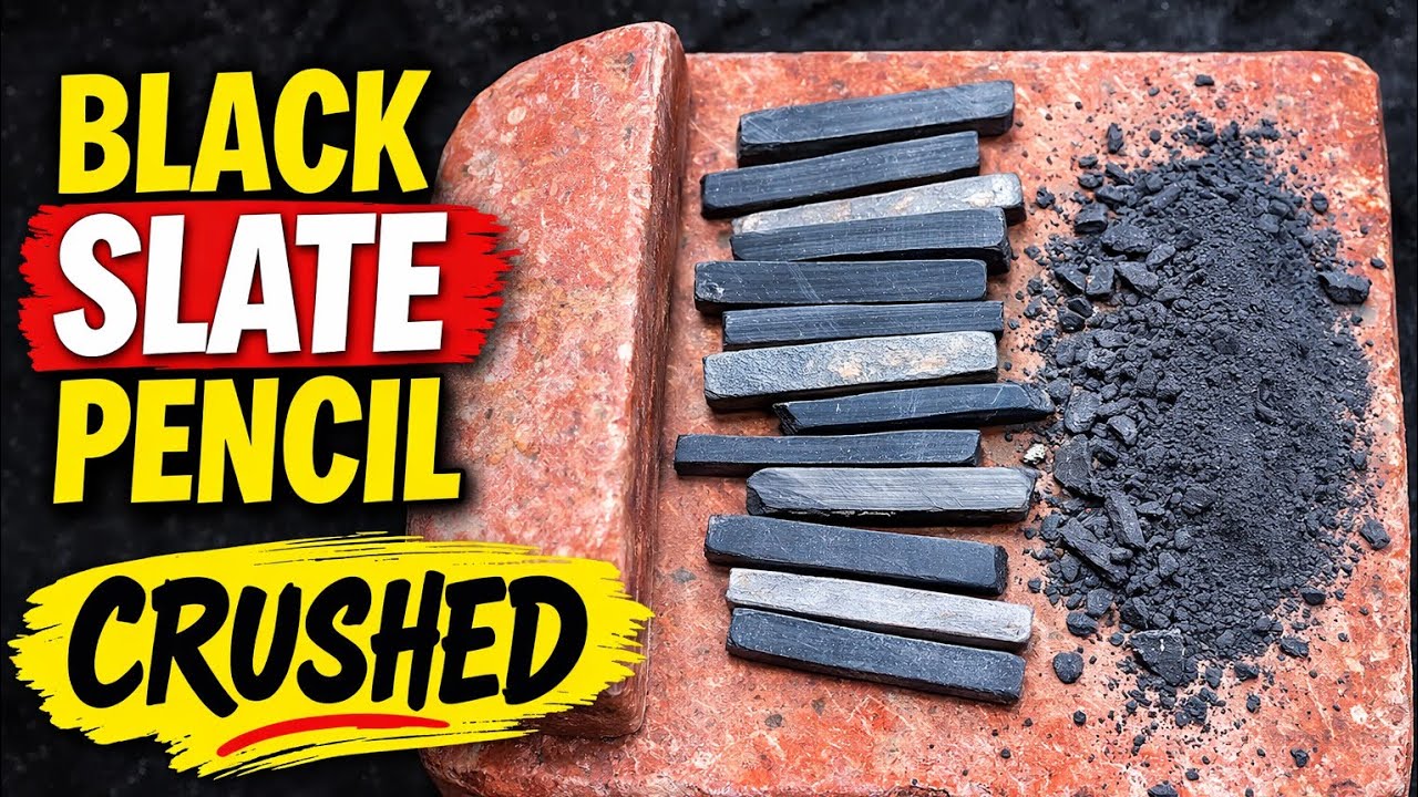 Black Slate Pencil Crushing ASMR on Silbatta | So Satisfying Powder Making 😍