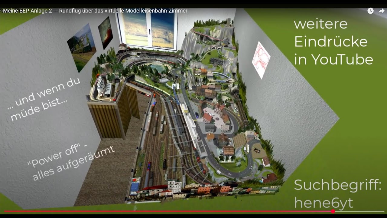 Meine EEP-Anlage 2 --- Rundflug über das virtuelle Modelleisenbahn-Zimmer