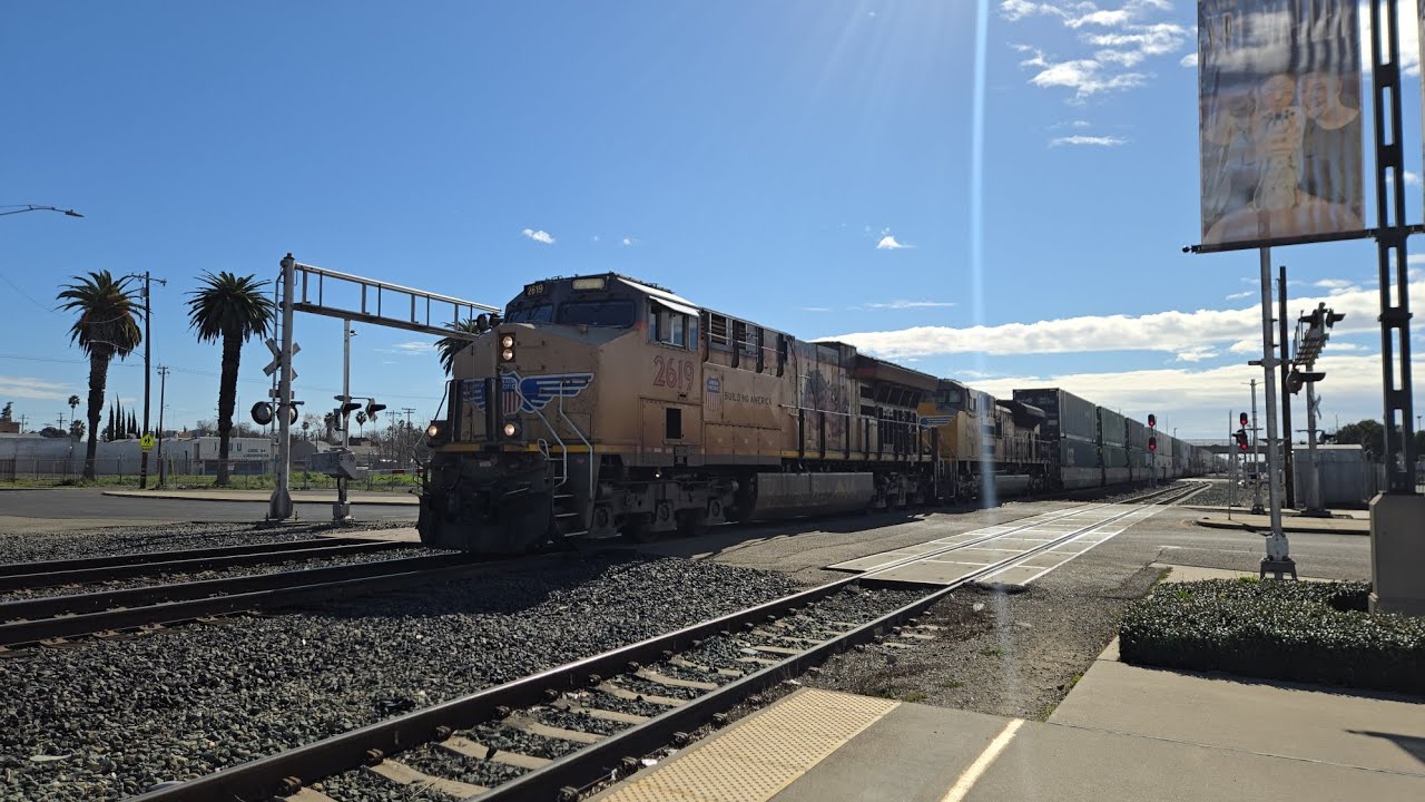 Union Pacific ZLCTM at Stockton Robert J. Cabral Station with UP #2619, #8526, #6493 and #7115