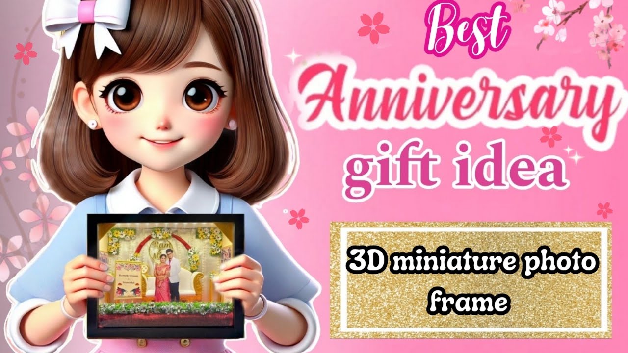 DIY✨ Anniversary gift🎁 idea for parents🤯 |Anniversary 3D miniature photo frame🖼️ tutorial #giftideas