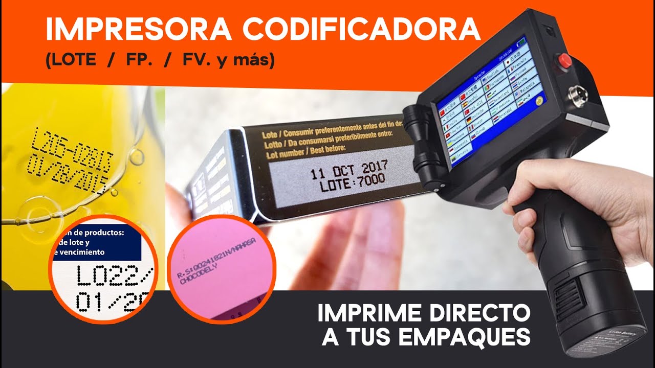 Codificador manual con Gu&iacute;a para envases