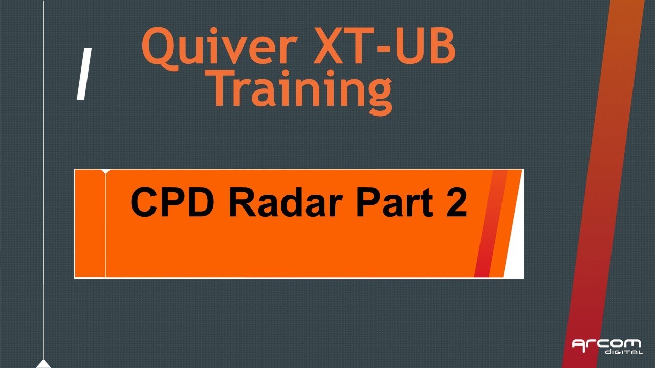 Quiver XT-UB CPD Detector Training Part 2