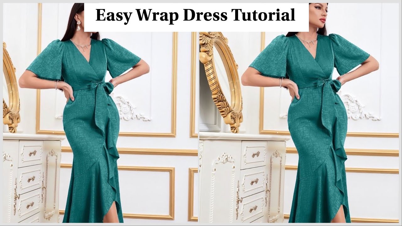 Wrap Dress Tutorial for Beginners| Cutting and Sewing Tutorial