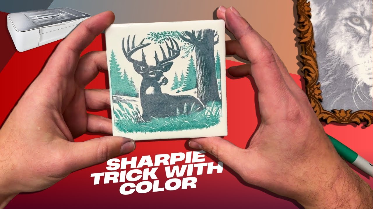 Добавьте цвета к гравировке на плитке с помощью этого трюка с маркером Sharpie.