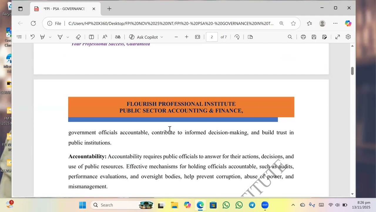 FPI   PSA PRE LECTURES MARCH 2026 DIET   GOVERNANCE IN THE PUBLIC SECTOR