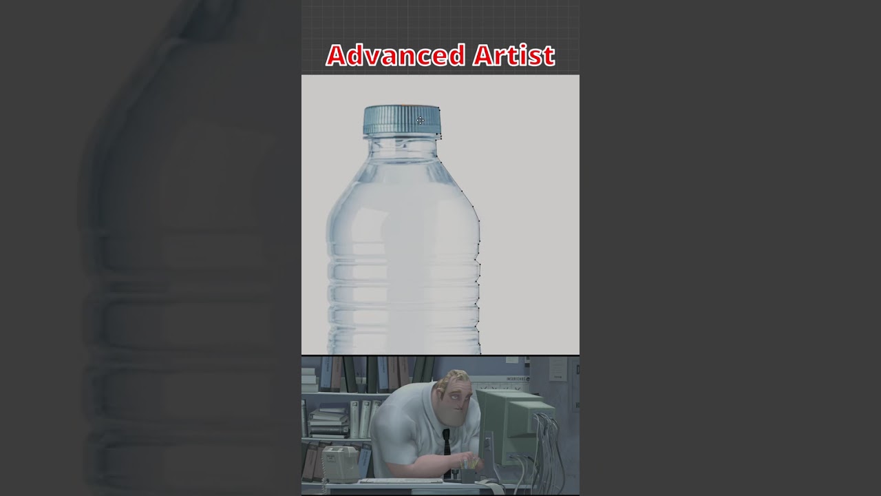 Blender Noob vs Pro: Creating a Water Bottle with Spin #blender #blendertutorial #blendercommunity