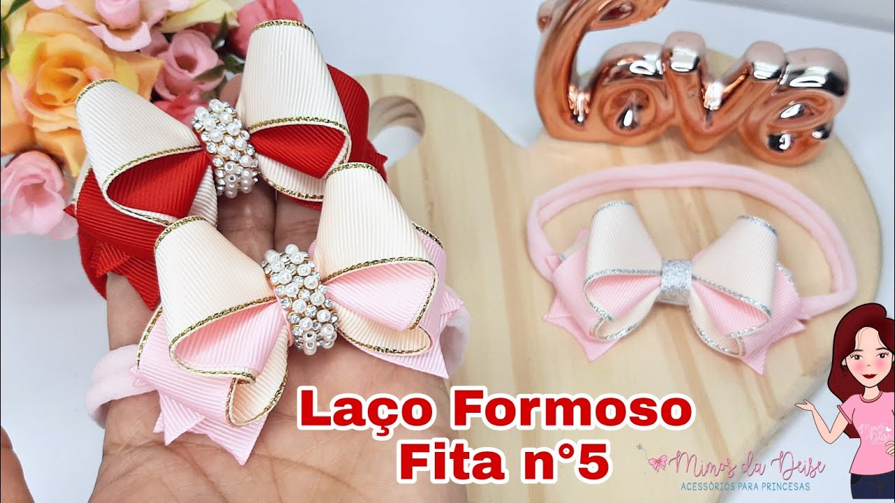 LAÇO FORMOSO NA FITA 5 E VÁRIAS DICAS - Vende muito esse laço