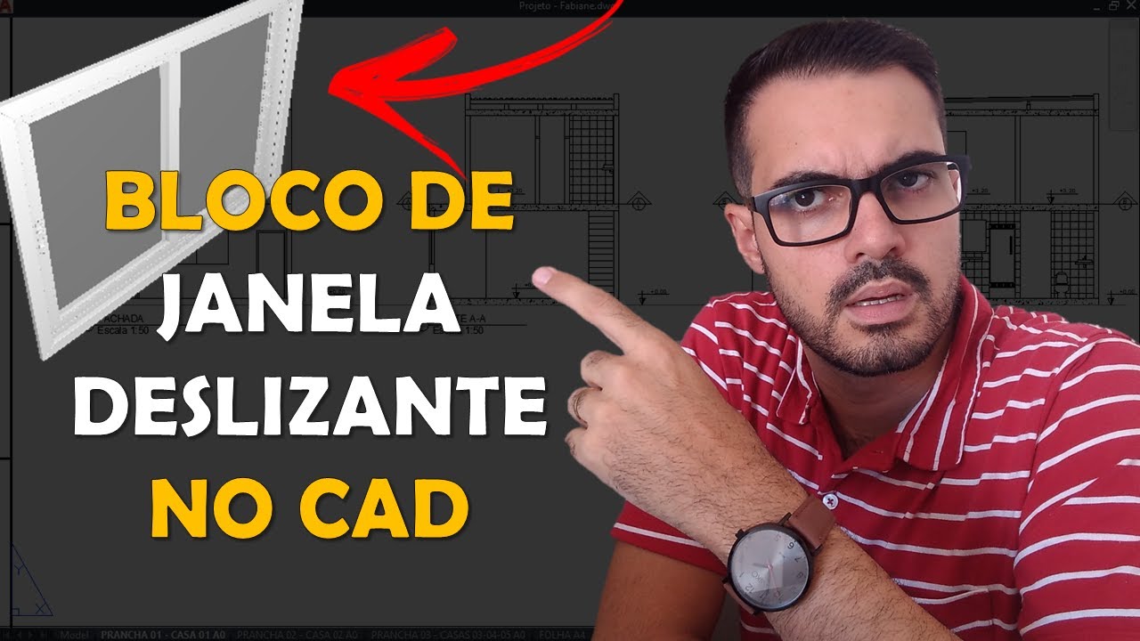 [BLOCOS NO AUTOCAD 2020] Desenhando uma Janela Deslizante no AutoCAD passo a passo