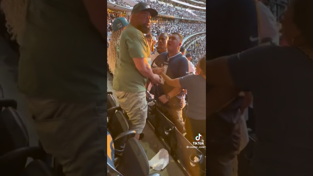 COWBOYS and EAGLES fans get into it 🤯 🏈😲 #dallascowboys #NFL #fights #football #trending #viral
