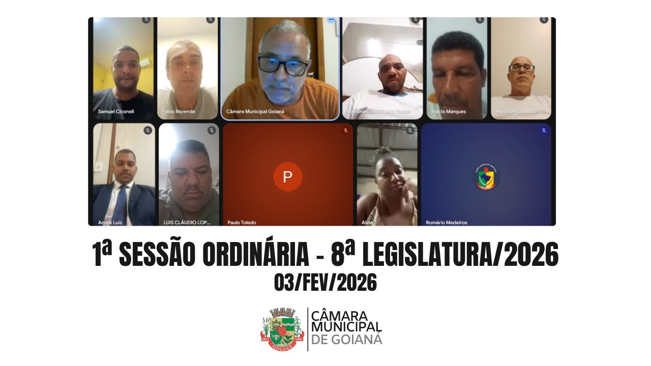 1ª SESSÃO ORDINÁRIA DE 2026 DA CÂMARA MUNICIPAL DE GOIANÁ