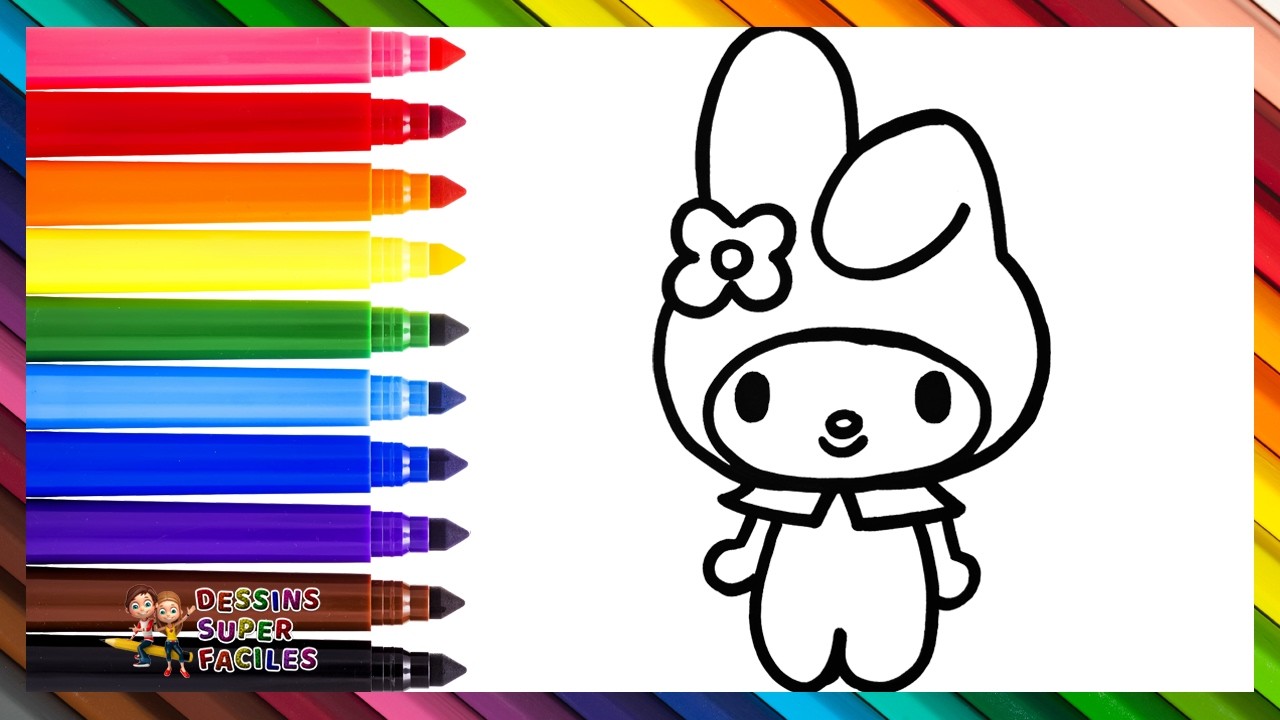 Dessine Et Colorie My Melody 🐰🤍🌼 Dessins Pour Enfants