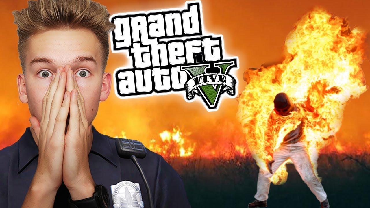 GTA V Policja #10 - PŁONĄCY CZŁOWIEK 🔥