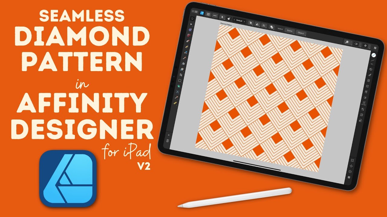 Учебное пособие по дизайну поверхностного узора в Affinity Designer для iPad V2 | Бесшовный ромбо...