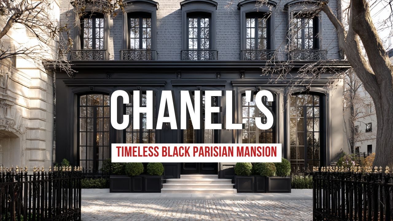 Timeless Black Parisian Mansion Inspired by Chanel's Winter Elegance