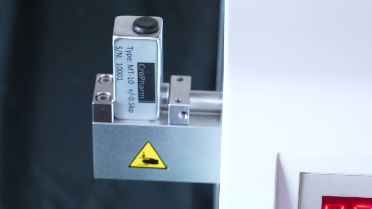 CroPharm Mechanical Tablets for Hardness Tester Verification running on Erweka TBH 125 TD