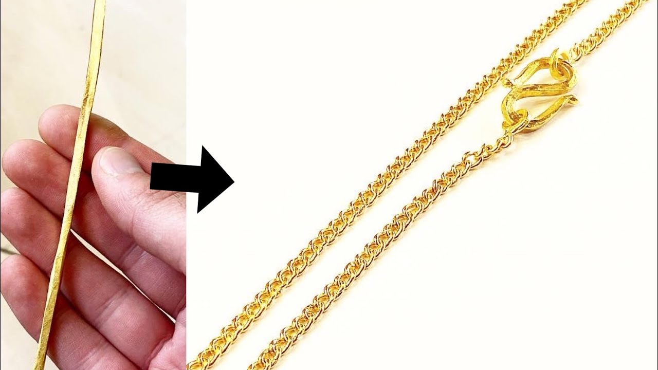 How a Curb Chain is Made by Hand | How to Make a Chain | Gold Jewelry Making | How it's Made | 4K