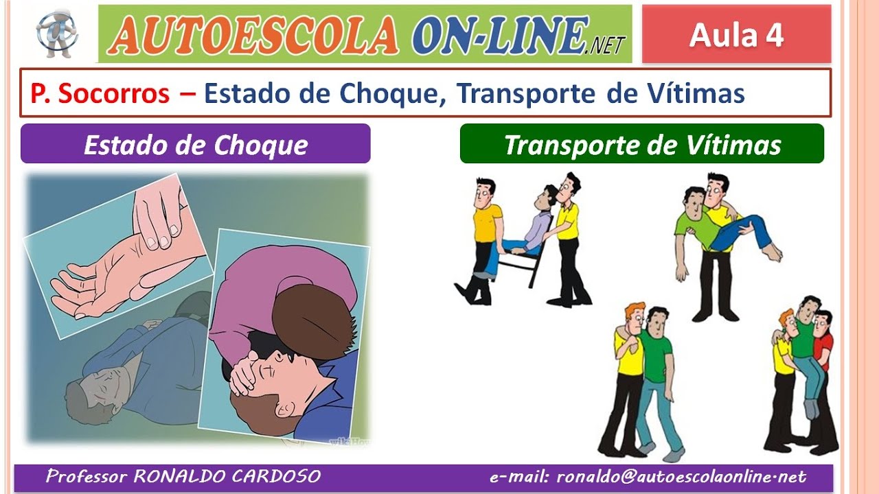 32 PRIMEIROS SOCORROS - Convulsões, Choque, Transporte, Motociclistas, Produtos Perigosos