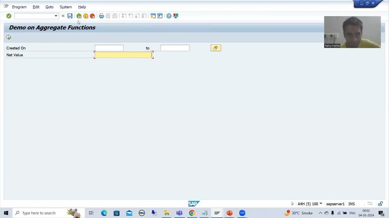 45 - SAP ABAP New Syntax - New Features of OPEN SQL - Use of Aggregate Functions Part4