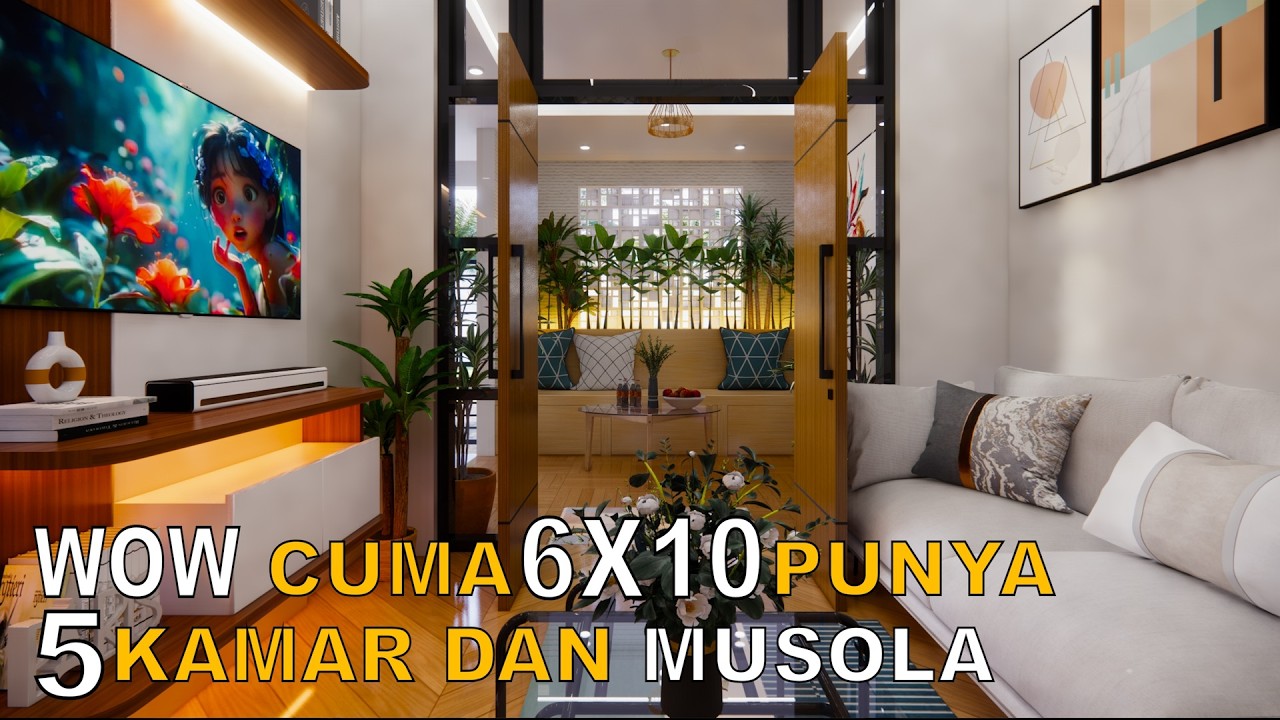 Rumah 6x10 Meter. Wow, Punya 5 Kamar Tidur , Musola Dan Rooftop Garden