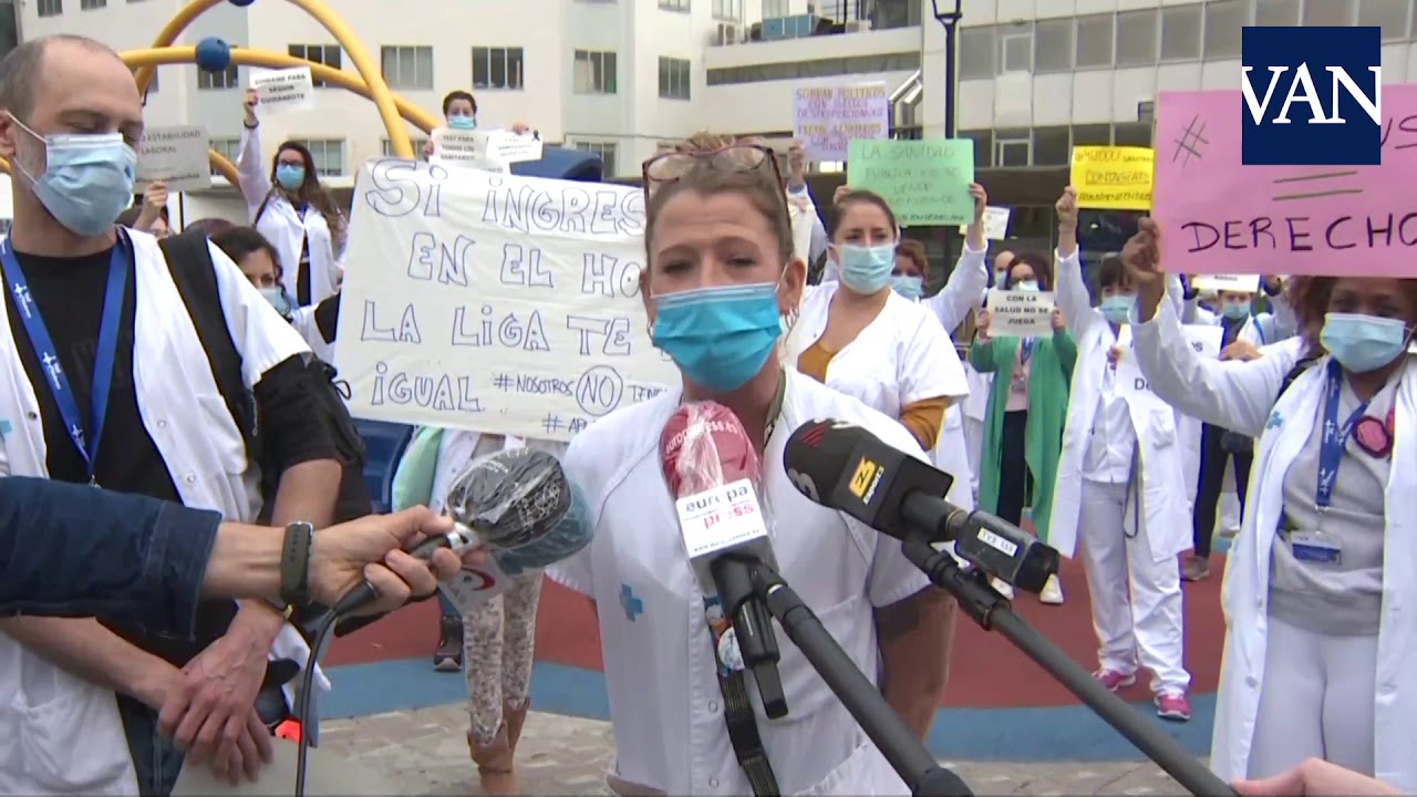 Los sanitarios protestan en Hospital Vall d'Hebron y exigen mejoras en sus condiciones de trabajo