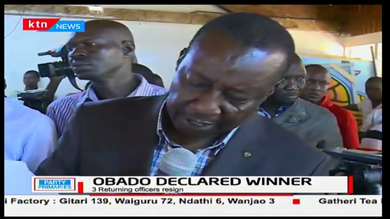 Governor Okoth Obado is heckled and praised as he's declared winner of the ODM ticket in Migori