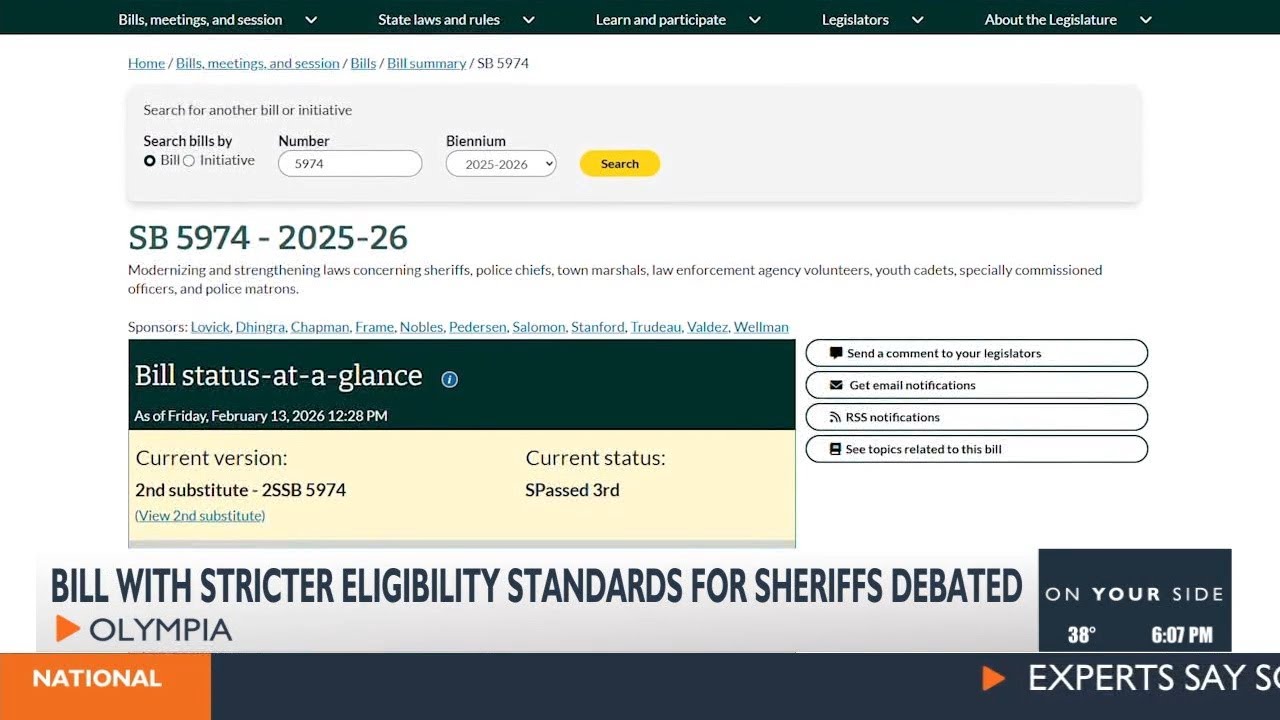 Olympia Showdown: Senate Bill 5974 Sparks Backlash Over Plan to Change Removal of Elected Sheriffs