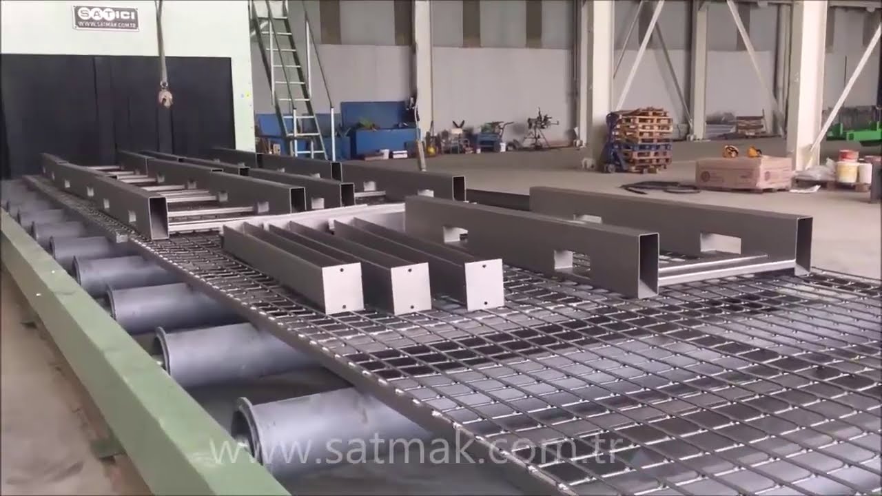 SAT3100/1500TN16 TÜNELTİP RULO KONVEYÖRLÜ KUMLAMA MAKİNASI ROLLER CONVEYOR TYPE SHOTBLASTING MACHINE
