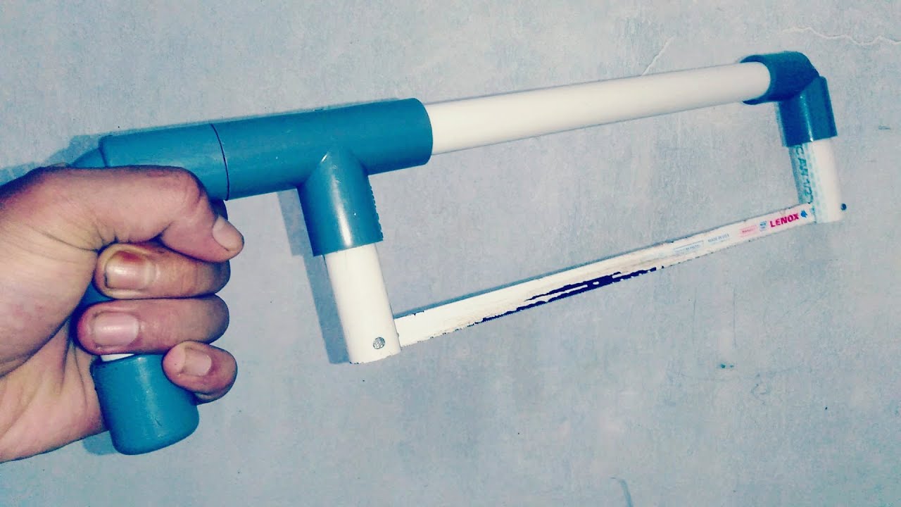 cara membuat gagang gergaji besi dari pipa pvc