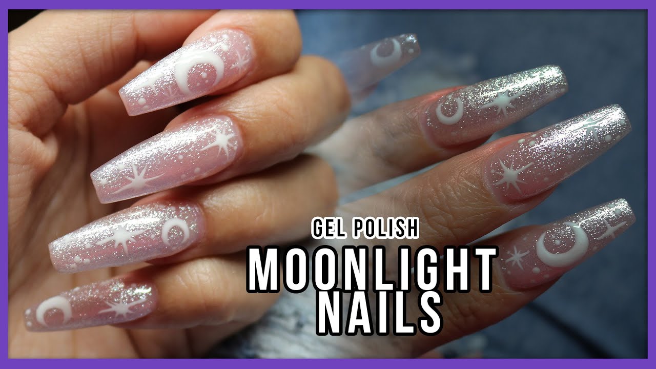 Moonlight Zodiac inspired Gel Polish over Acrylic | Glitter Planet