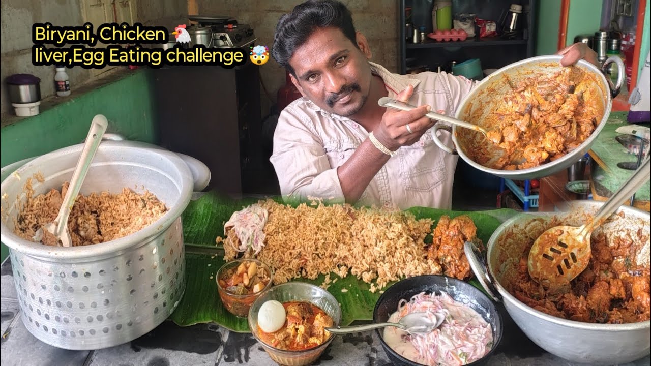 Unlimited Biryani, Mutton & Chicken Liver Masala + Eggs Eating Challenge!