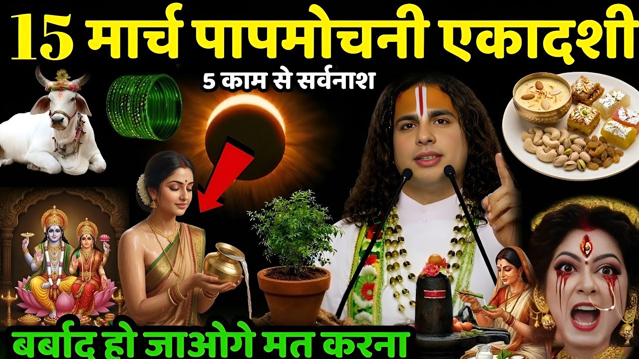 15 मार्च पापमोचनी पर भयंकर खतरा 😱 महिलाएं भूलकर भी मत करना ये 5 काम😱 वरना जीवन होगा नरक...#ekadashi 
