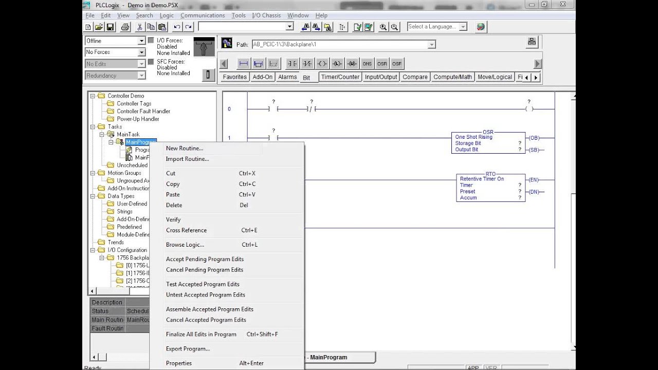 PLCLogix 5000 Tutorial 1 - Working With Ladder Logic -  PLC Technician II