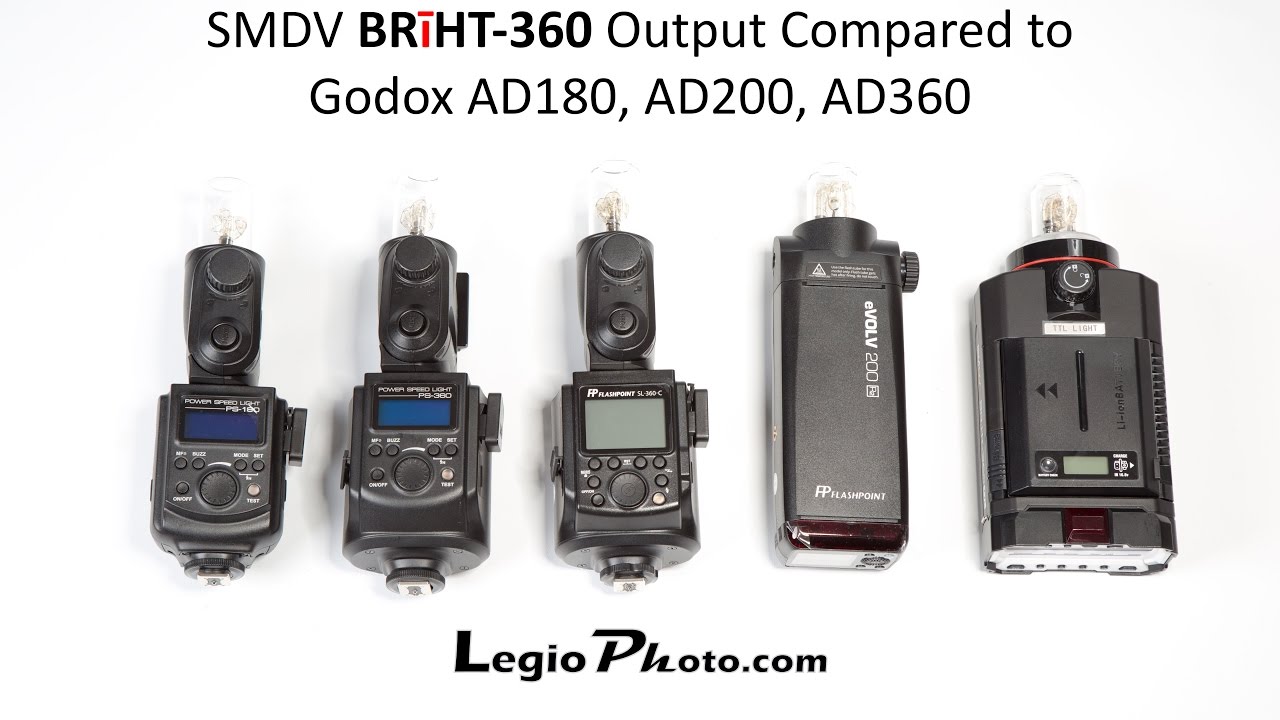 SMDV BRiHT-360 Output vs Godox AD200, AD360 ...