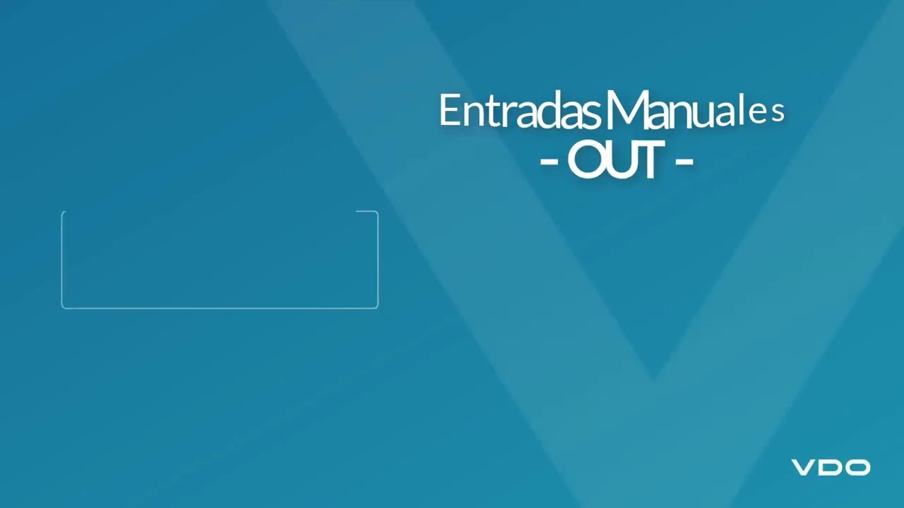 Tac&oacute;grafo inteligente VDO | C&oacute;mo hacer una entrada manual de INICIO OUT