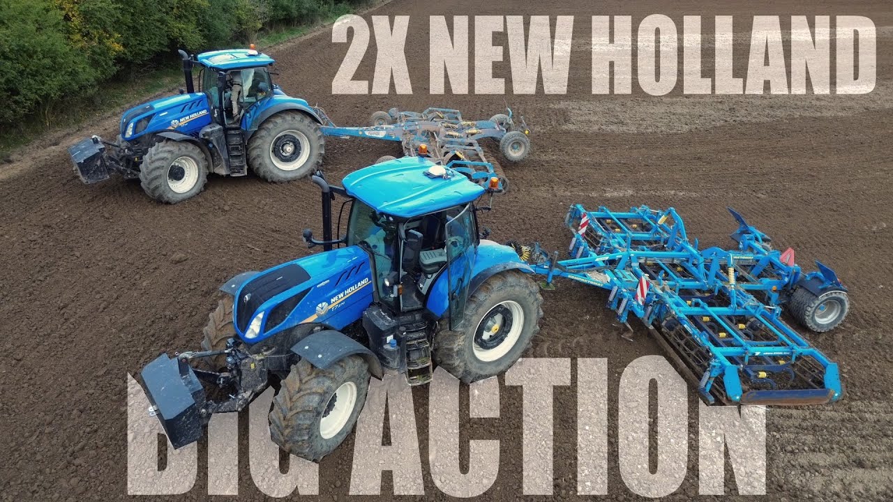 NEW HOLLAND T7 270 LWB &( T7 315HD Preparing for sowing with FARMET