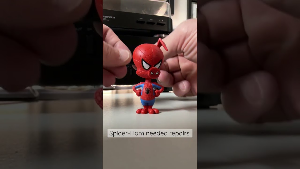 #spiderham needed repairs! #spiderman #johnmulaney #johnmulaneyquotes #toys #toyrepair