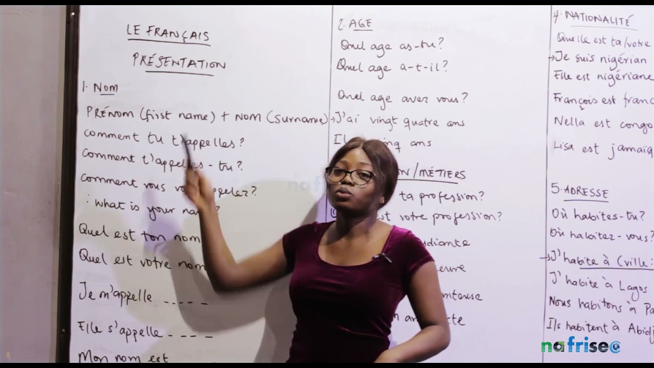 PRESENTATION (A French language class)