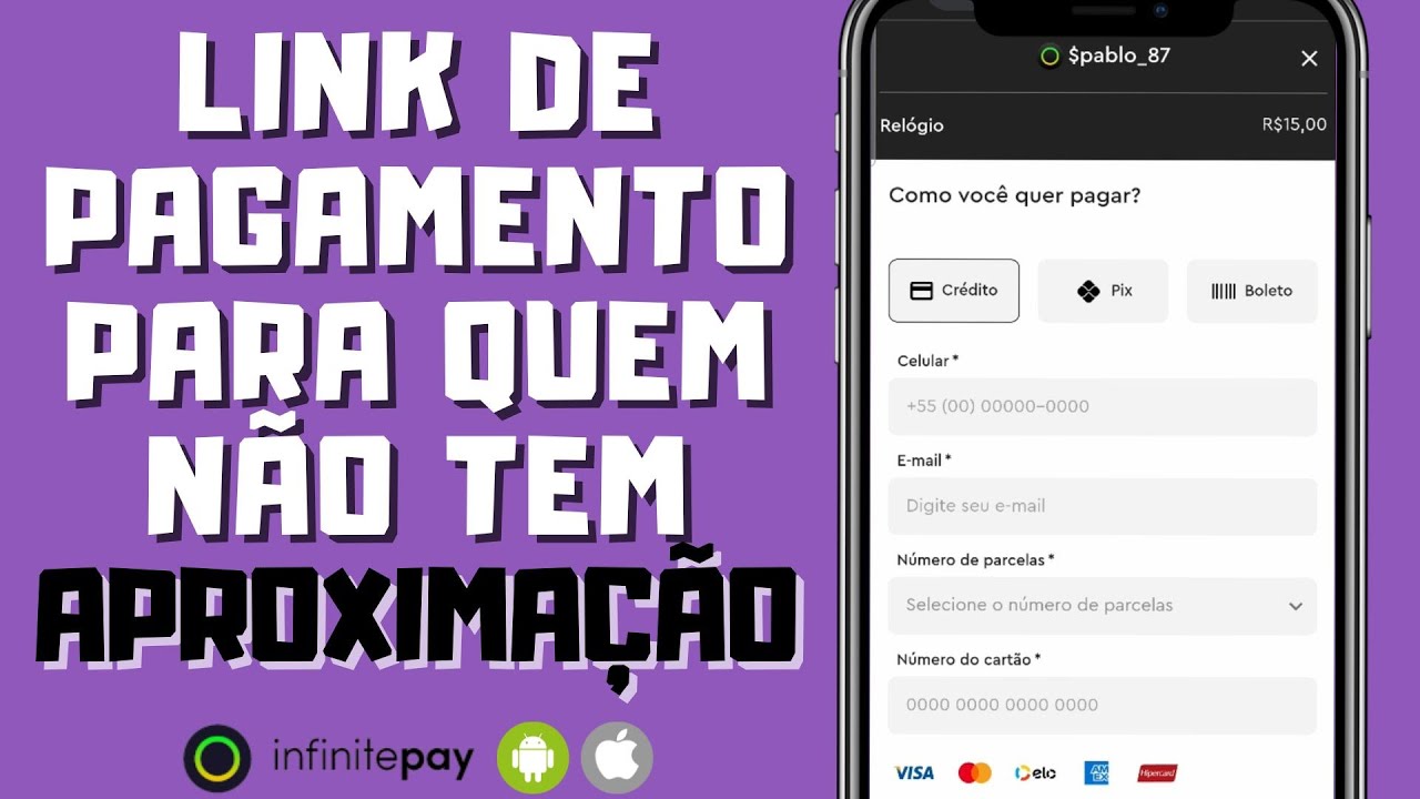 COMO CRIAR UM LINK DE PAGAMENTO NO INFINITEPAY PARA QUEM NÃO TEM COMO PAGAR POR APROXIMAÇÃO