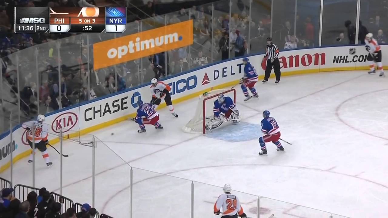 Rangers 5-on-3 Penalty Kill vs Flyers 1/29/2013