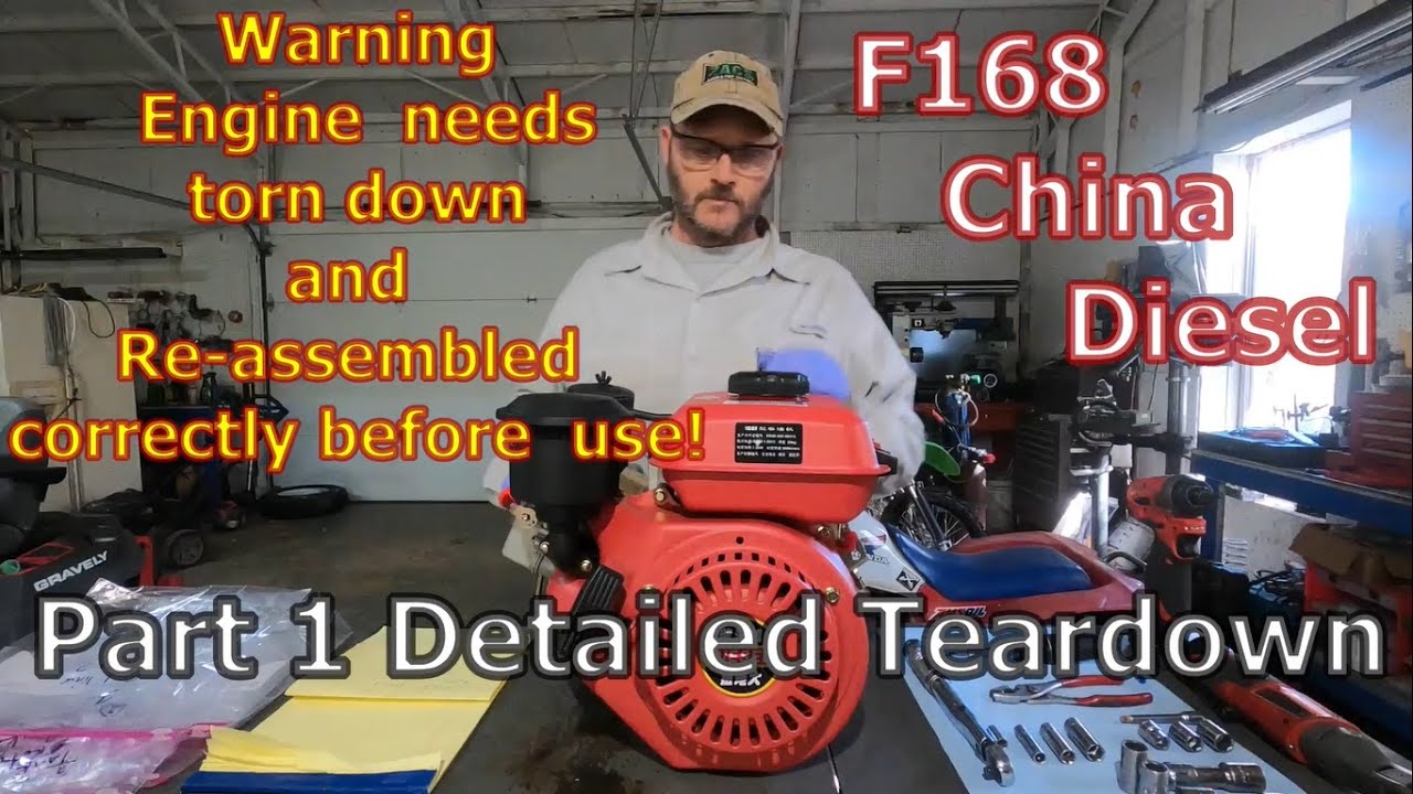 168F Small Diesel Engine Prepping for Real Use! Detailed teardown part 1.
