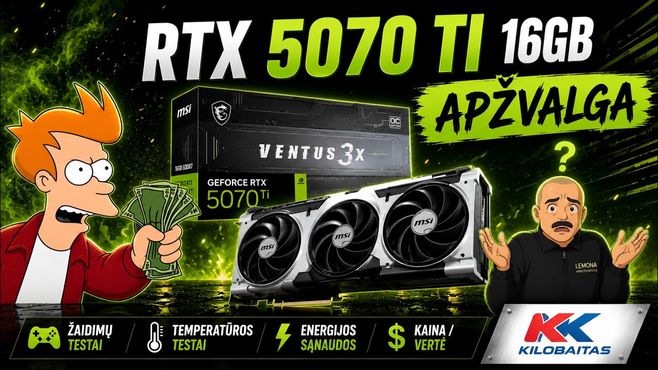 RTX 5070 TI Apžvalga - ar tai geriausia vaizdo plokštė 2026?