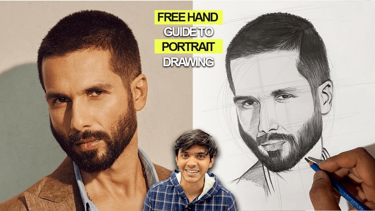 Free Hand Drawing Method to Draw Portraits | TUTORIAL | Chirag Verma Arts |