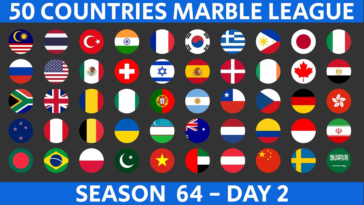 50 Countries Marble Race League Season 64 Day 2/10 Marble Race in Algodoo