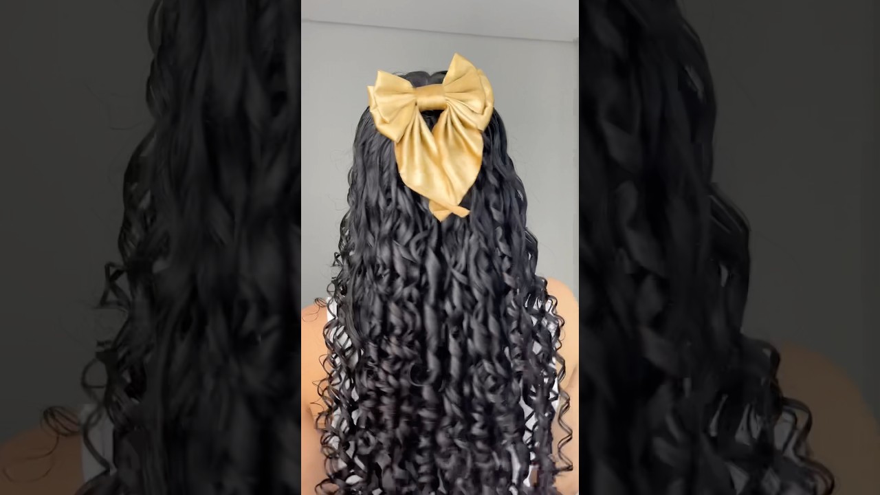 Penteado com laço🎀 usei os produtos da linha banho de verniz da @ForeverLissOficial #cabelo