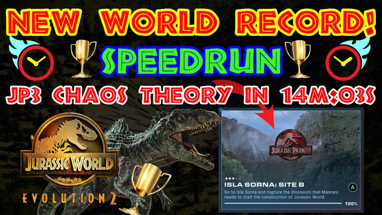 NEW WORLD RECORD! - Speedrun - Sorna: Site B in 14m:03s - Chaos Theory - Jurassic World Evolution 2