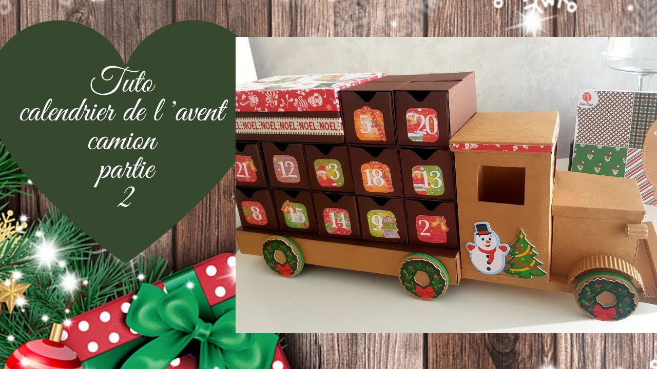 calendrier de l'avent camion TUTO partie 2 #scrapbooking #scrapbook #calendrierdelavent
