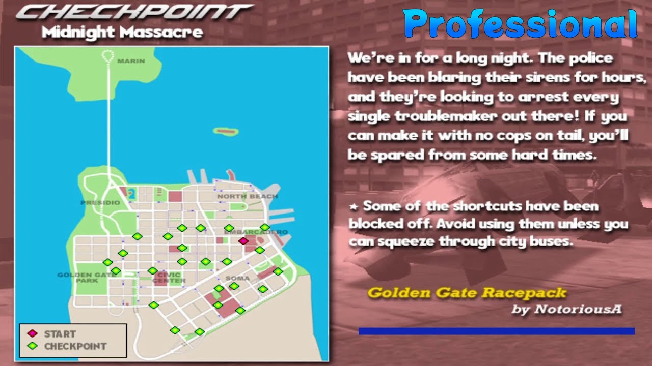 Midtown Madness 2 - Midnight Massacre - Golden Gate Racepack Checkpoint[Professional]